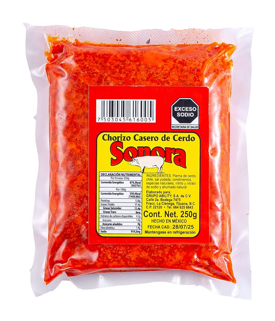 Chorizo  Cerdo  Sonora  250.0 - gr