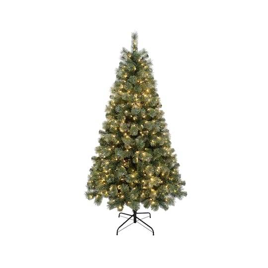 7Ft. Pre-Lit Celebration Pine Artificial Christmas Tree, Warm White Mini Led Lights By Ashland