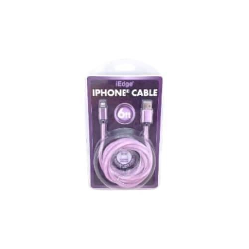 Iedge 6 ft Velvet Texture Iphone Cable