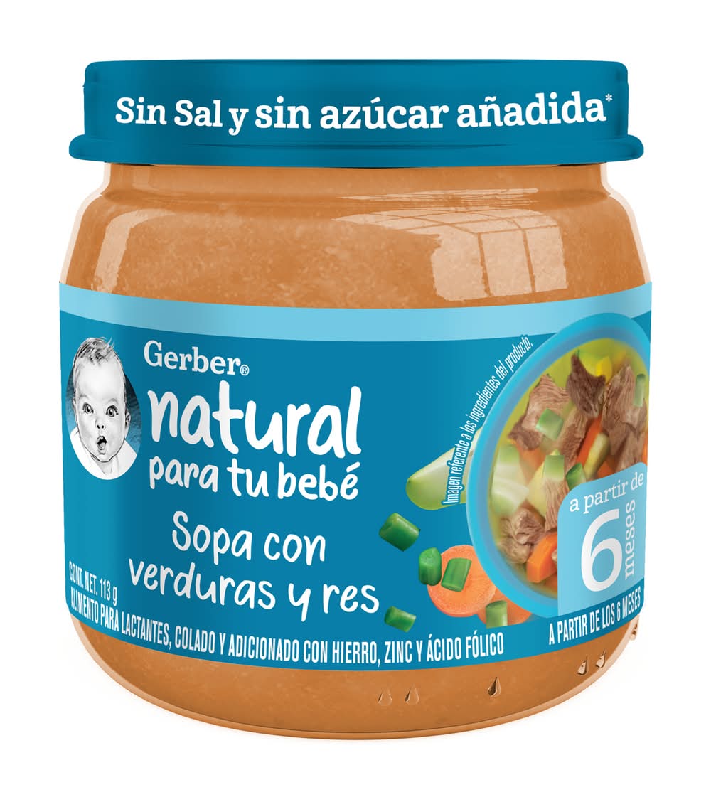 Gerber · Papilla sopita de res con verdura etapa 2 (113 g)