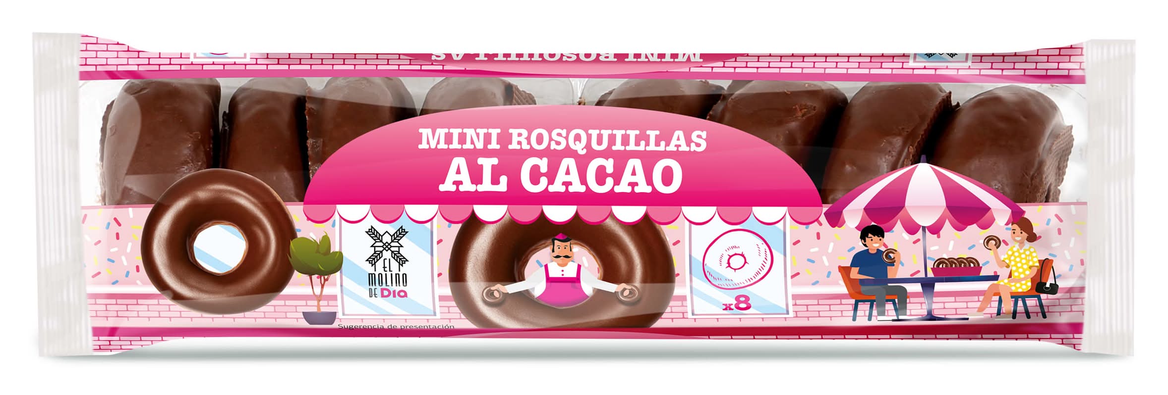 Mini Rosquillas Al Cacao El Molino De Dia Bandeja 155 G