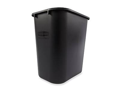 Rubbermaid Indoor Trash Cans w/ No Lid, Black Plastic, 7 Gal. (FG295600BLA)