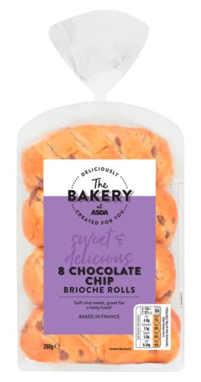 ASDA Chocolate Chip Brioche Rolls (8 pack)