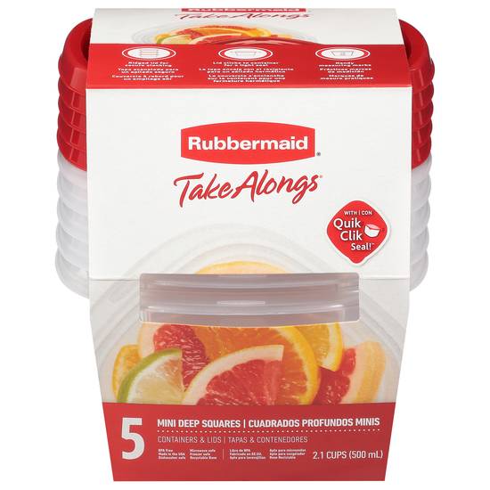 Rubbermaid Mini Deep Squares Containers + Lids (5 ct)