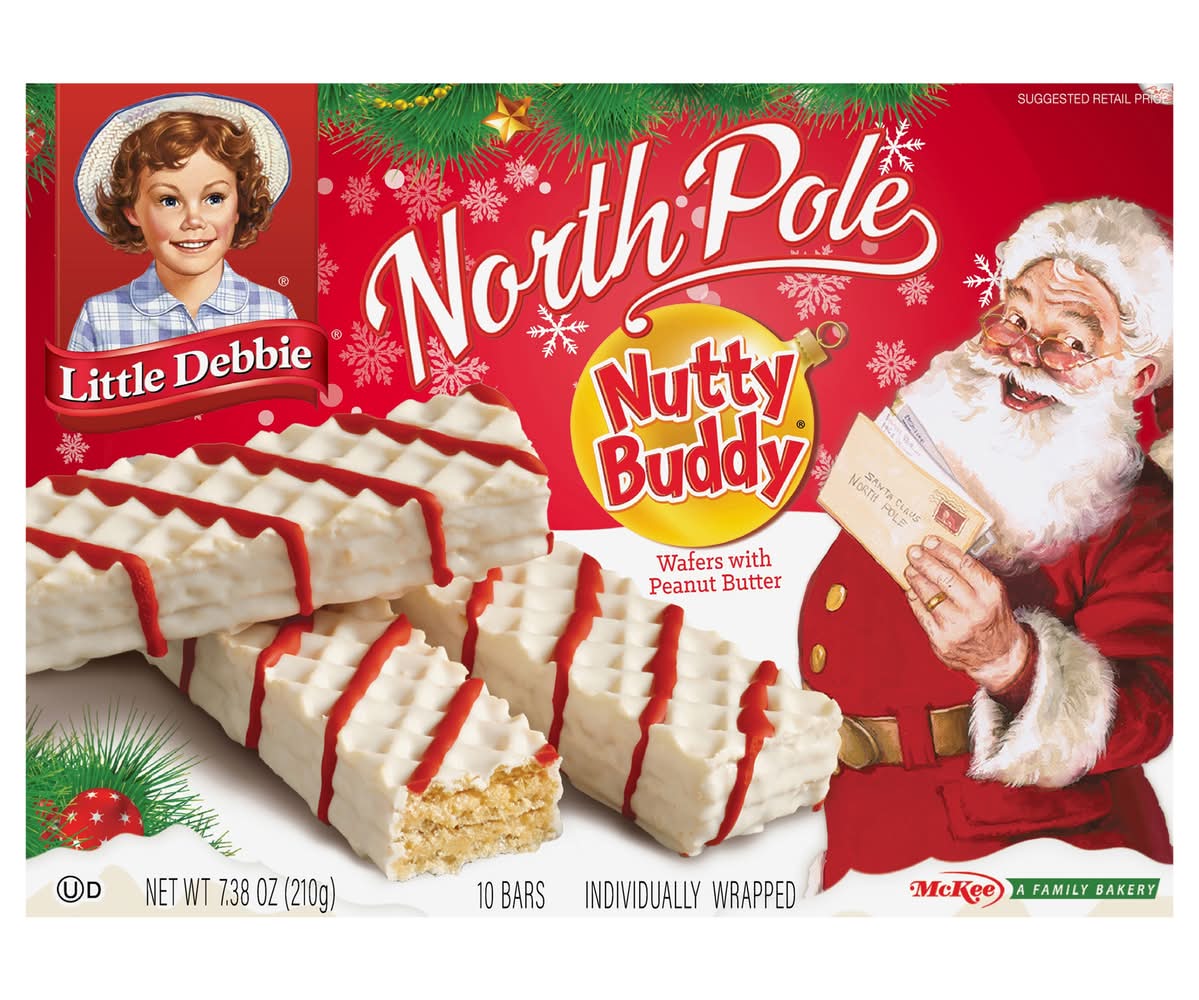 Little Debbie North Pole Nutty Buddy Wafer Bars With Peanut Butter (7.4 oz)