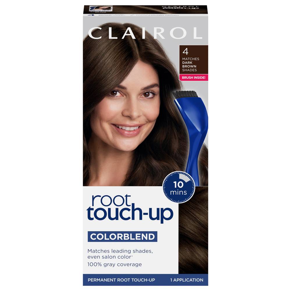 Clairol Root Touch-Up Permanent Hair Color, 4 Dark Brown (2.88 oz)