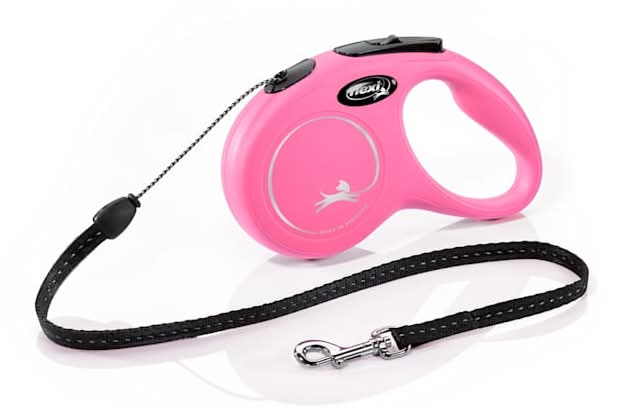 Flexi Classic Cord Retractable Dog Leash, Small, Pink, 16'