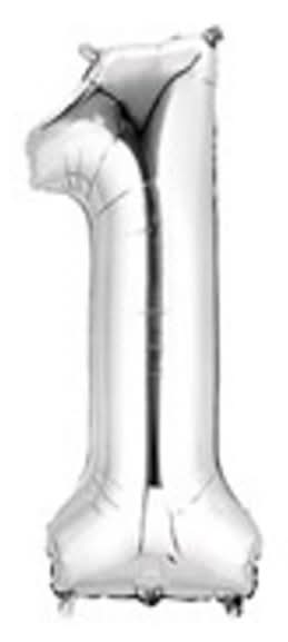 34'' Silver Number 1 Balloon
