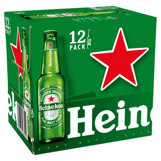 Heineken Lager Beer Bottles (12 pack, 330 ml)