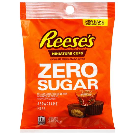 Reese's Zero Sugar Chocolate Candy & Peanut Butter Miniature Cups
