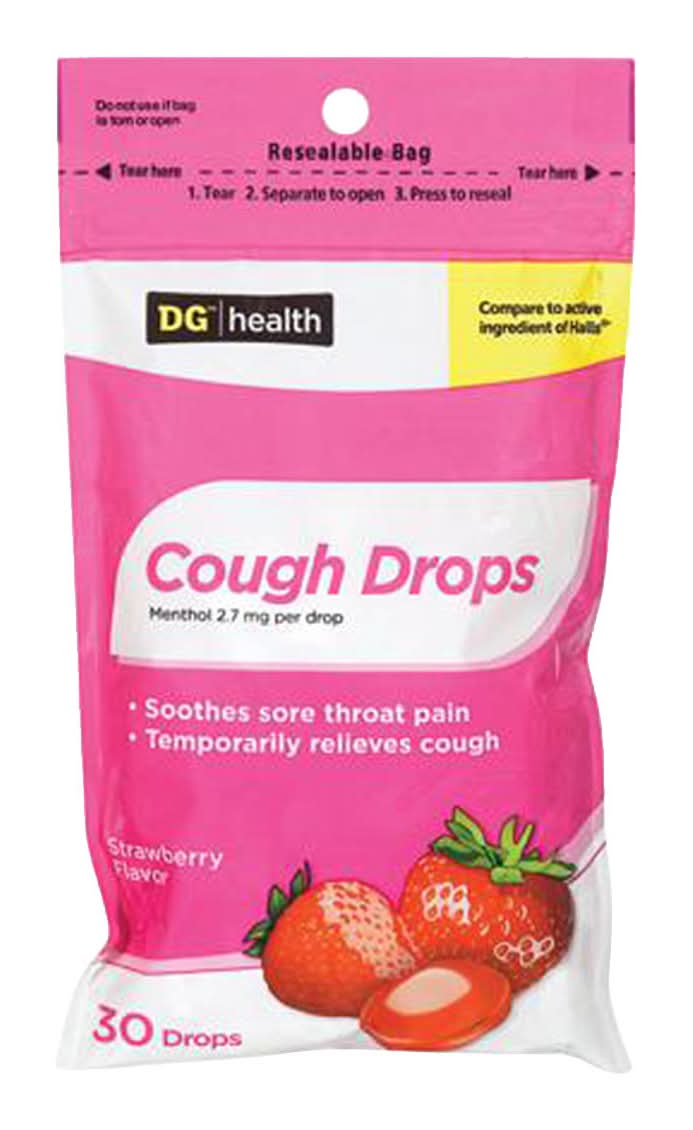 Dg Health Cough Drops - Strawberry - 30 Count