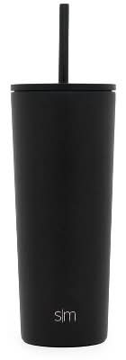Simple Modern 24 Oz Insulated Stainless Steel Classic Tumbler With Straw, Black