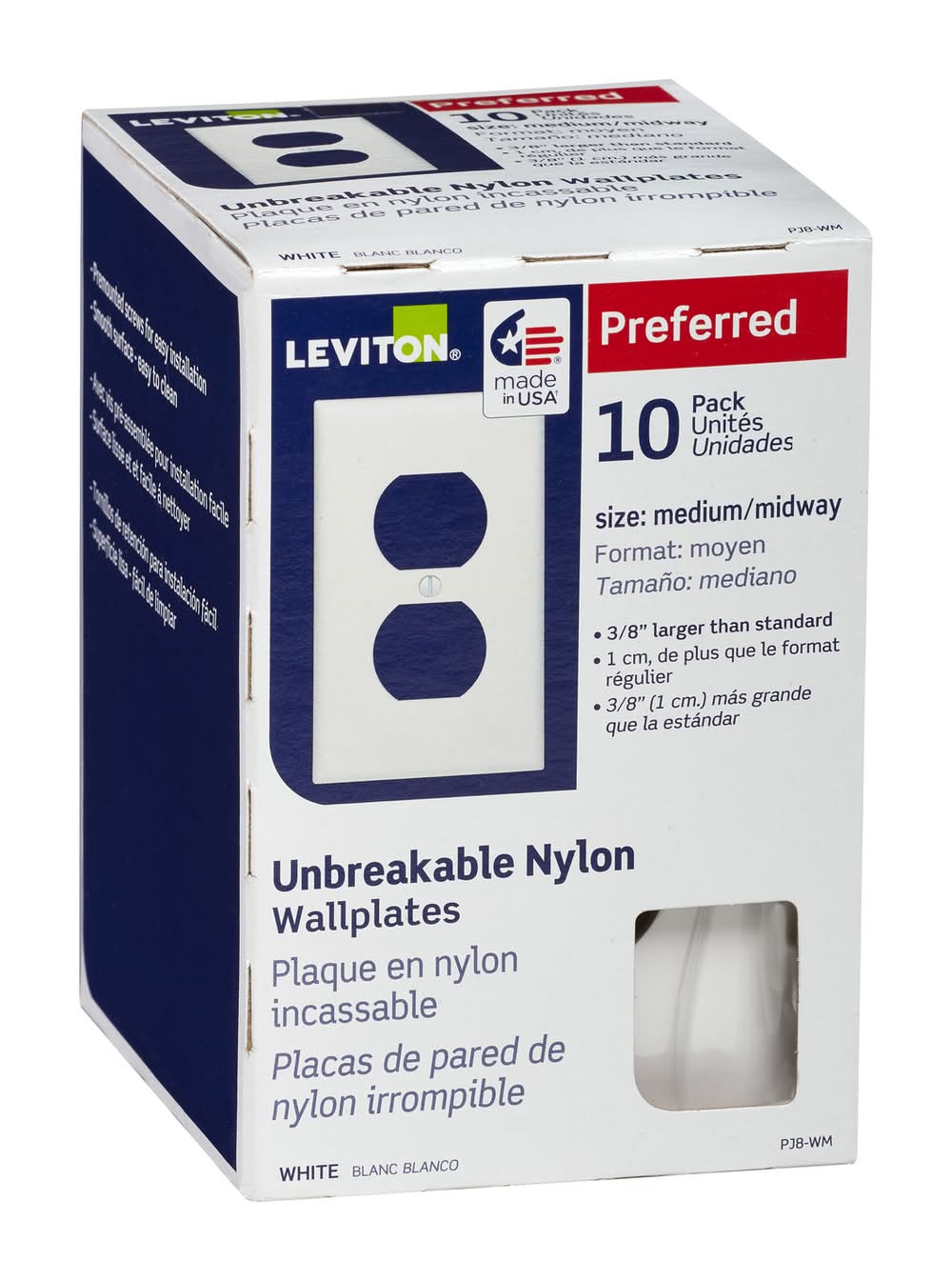 Leviton White 1 Gang Thermoplastic Nylon Duplex Wall Plate 1 Pk