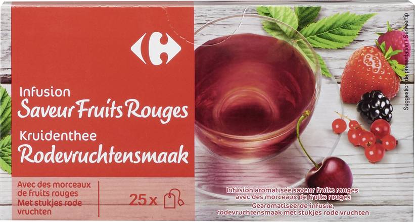 Carrefour Classic' - Infusion saveur fruits rouges (25 pièces, 40 g)