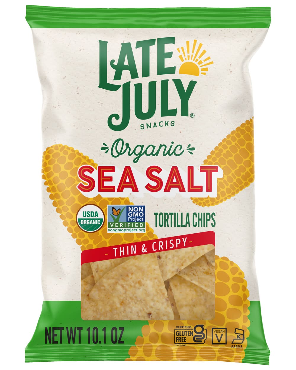 Late July Organic Gluten Free Thin & Crispy Tortilla Chips, Sea Salt (10.1 oz)