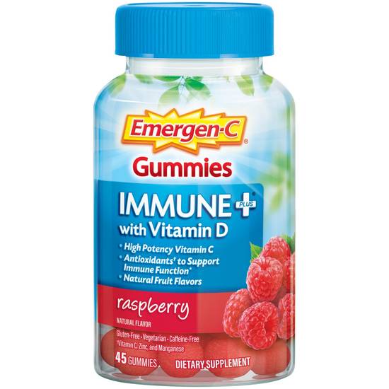 Emergen-C, Gummies Immune+ with Vitamin D, 45 CT, Raspberry