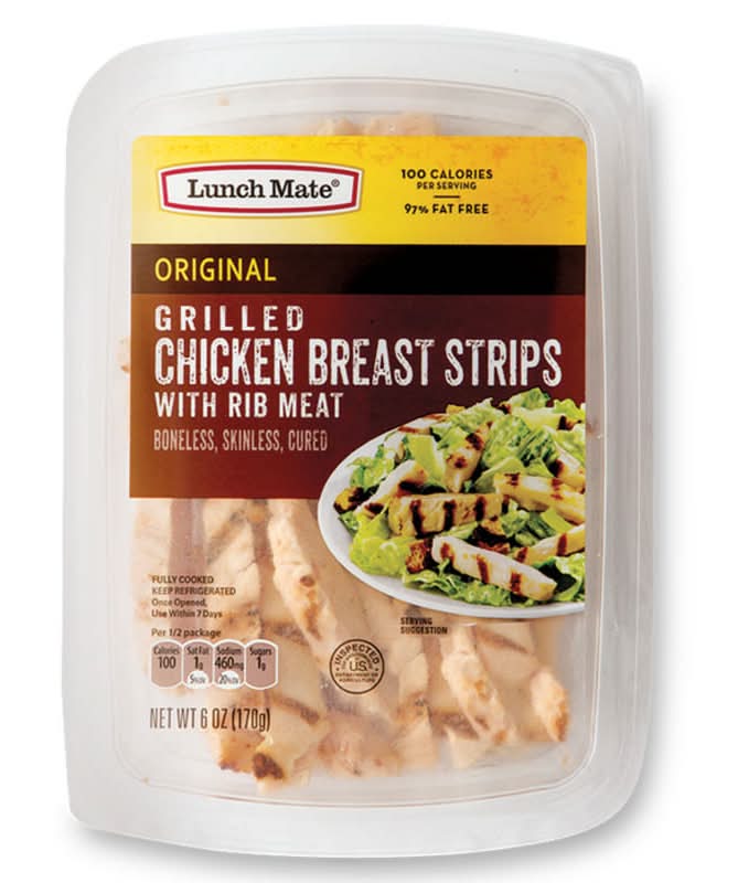 Lunch Mate Original Grilled Chicken Breast Strips With Rib Meat (6 oz)