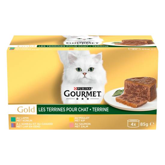 Purina - Gourmet gold pâtée pour chat les terrines (4 pièces)
