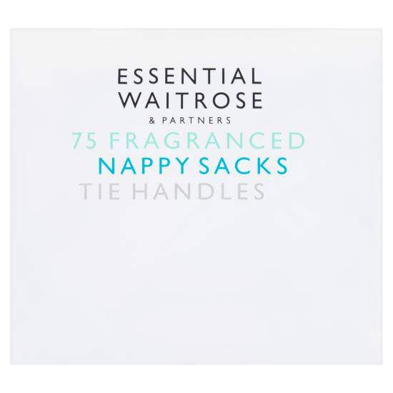 Waitrose Essential Fragranced Nappy Sacks Tie Handles (75 ct)