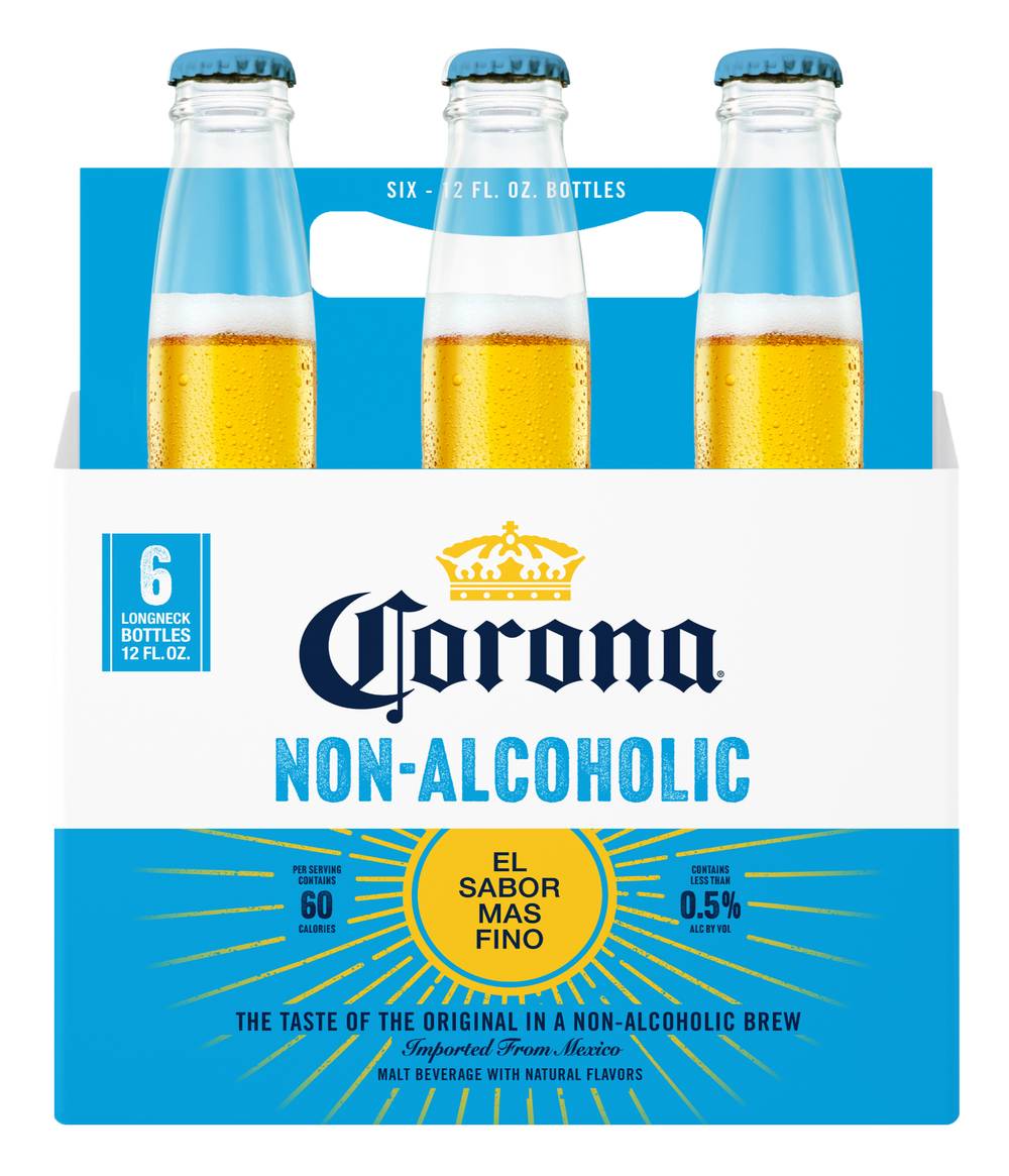 Corona Non-Alcoholic Lager Beer (6 pack, 12 fl oz)