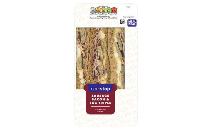 One Stop Brunch Triple Sandwich Sausage Bacon & Egg (394405)