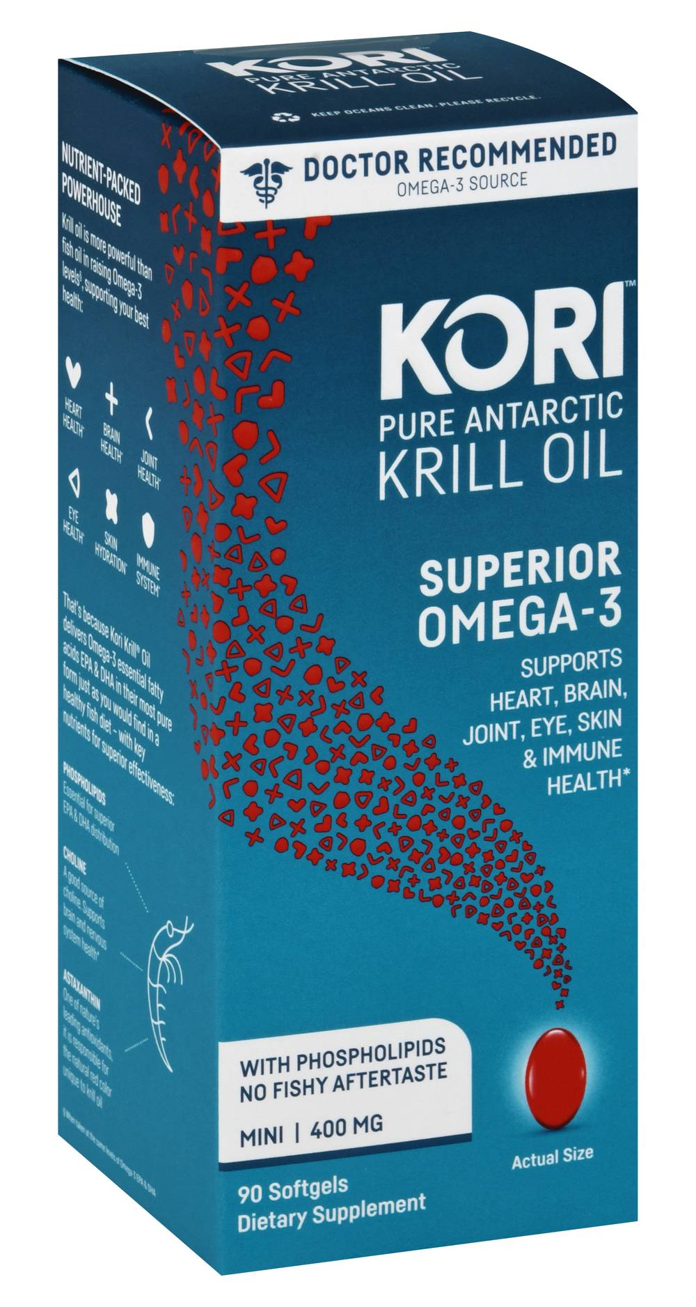 Kori Pure Antarctic Krill Oil Superior Omega-3 Softgels 400 mg (3.84 oz, 90 ct)