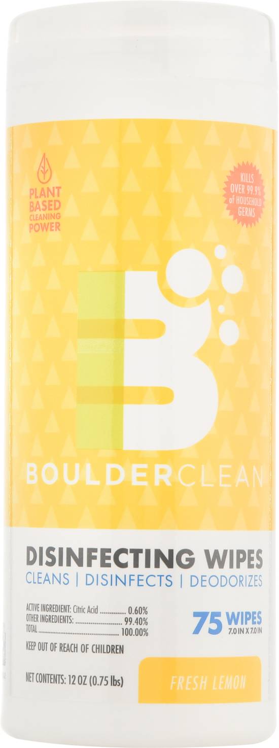 Boulder Clean Fresh Lemon Disinfecting Wipes (75 ct)