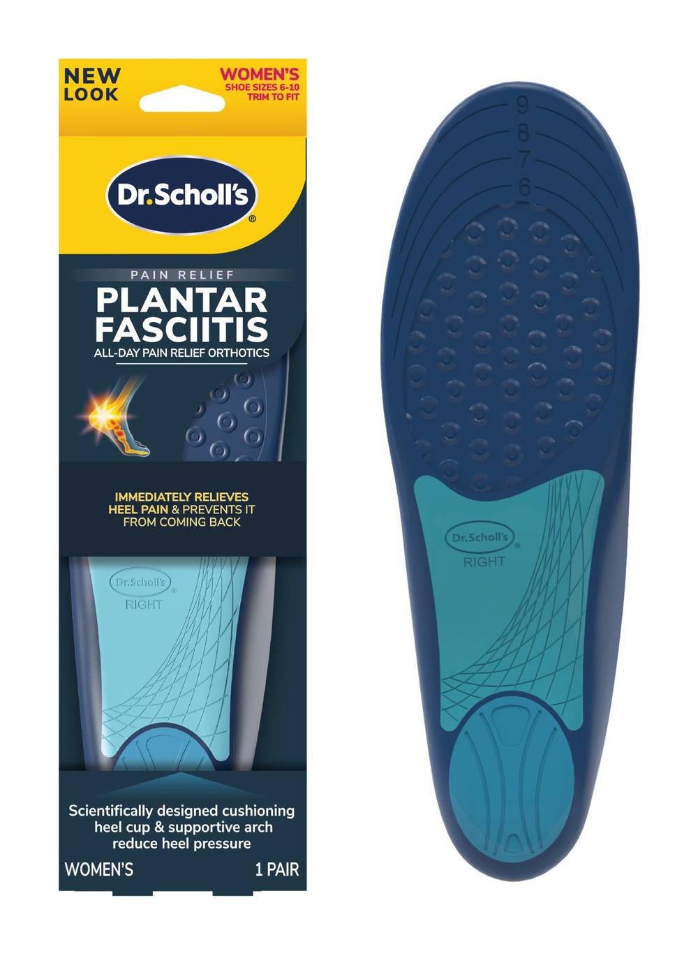 Dr. Scholl'S Women'S Plantar Fasciitis Pain Relief Orthotics, Size 6-10, 1 Pair