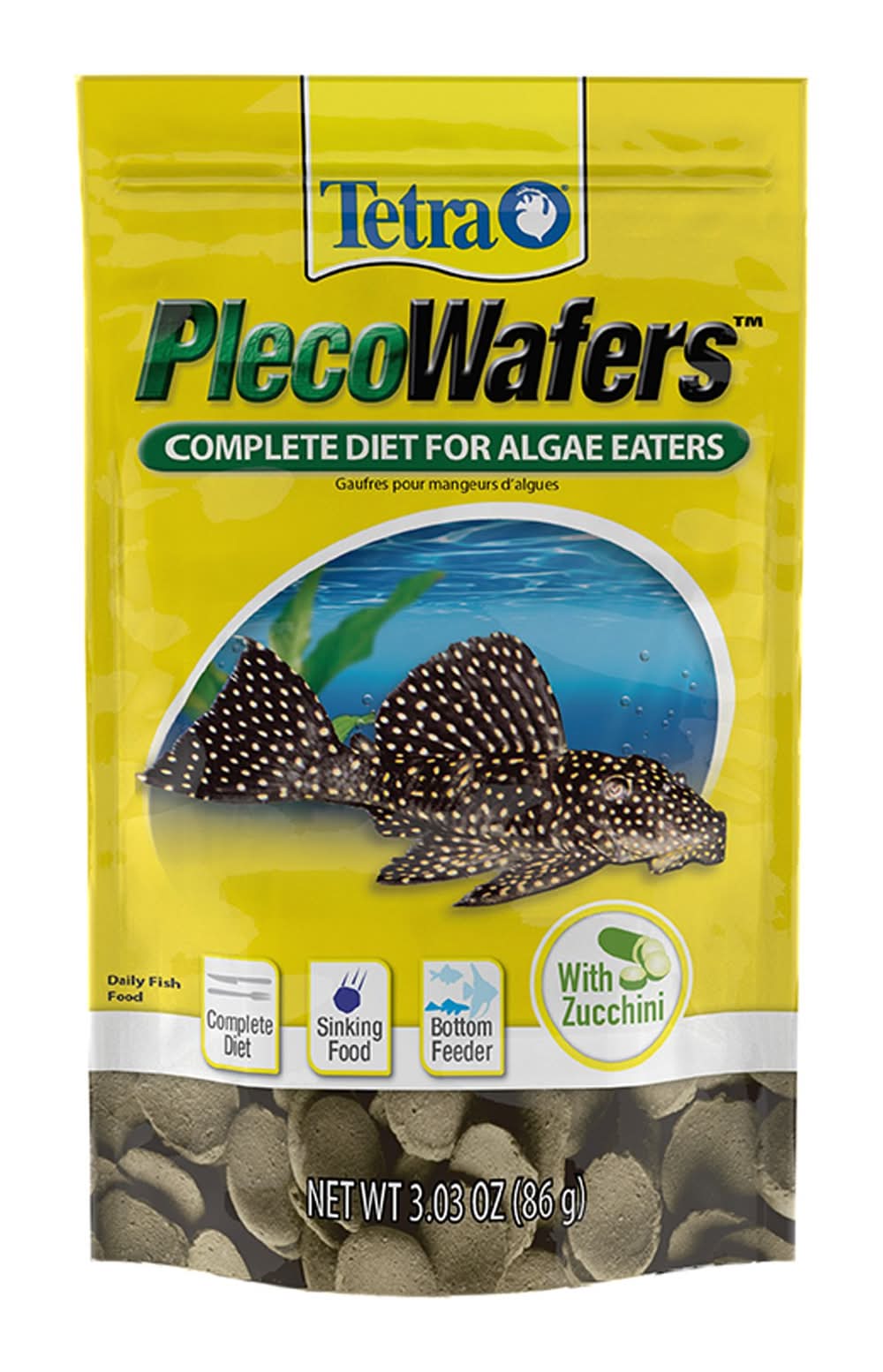 Tetra PlecoWafers Nutritionally Balanced Fish Food for Algae Eaters (Size: 3.03 Oz)