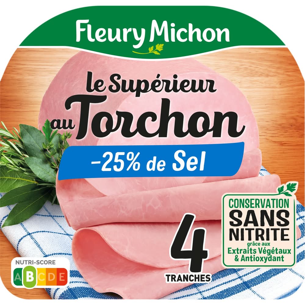 Fleury Michon - Jambon le torchon cuit à l'étouffée réduit en sel (4)