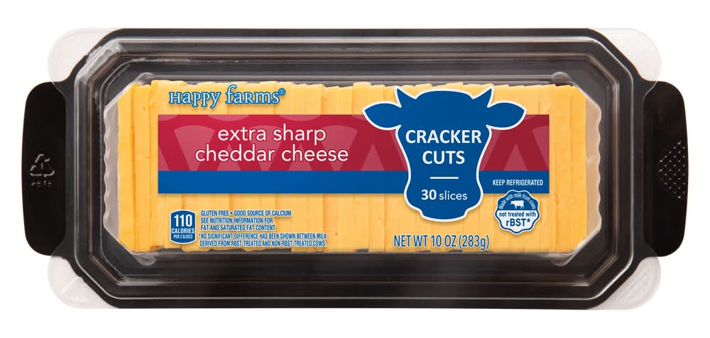 Happy Farms Extra Sharp Yellow Cheddar Cracker Cuts (10 oz, 30 ct)
