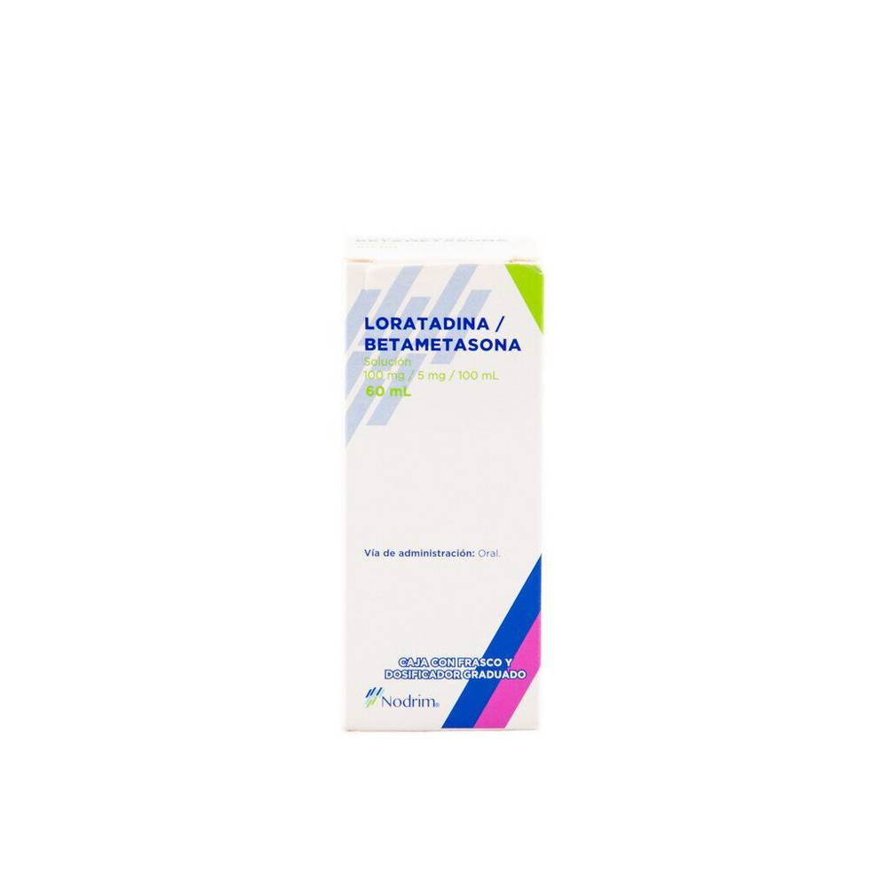 Nodrim loratadina solución 100 mg/5 mg/100 ml (60 ml)