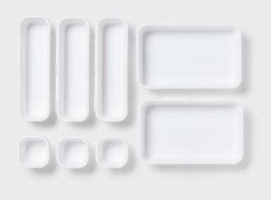 Brightroom Plastic Drawer Organizer Set, White (8 ct)