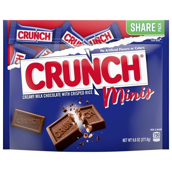 Crunch Minis Creamy Milk Chocolate With Crisped Rice Share pack