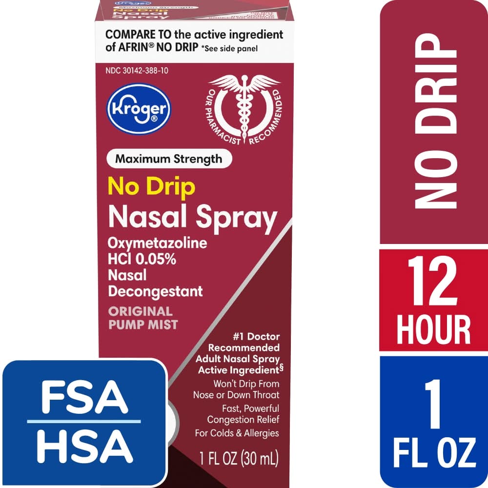 Kroger Oxymetazoline Hcl 0.05% No Drip Nasal Spray (1 fl oz)