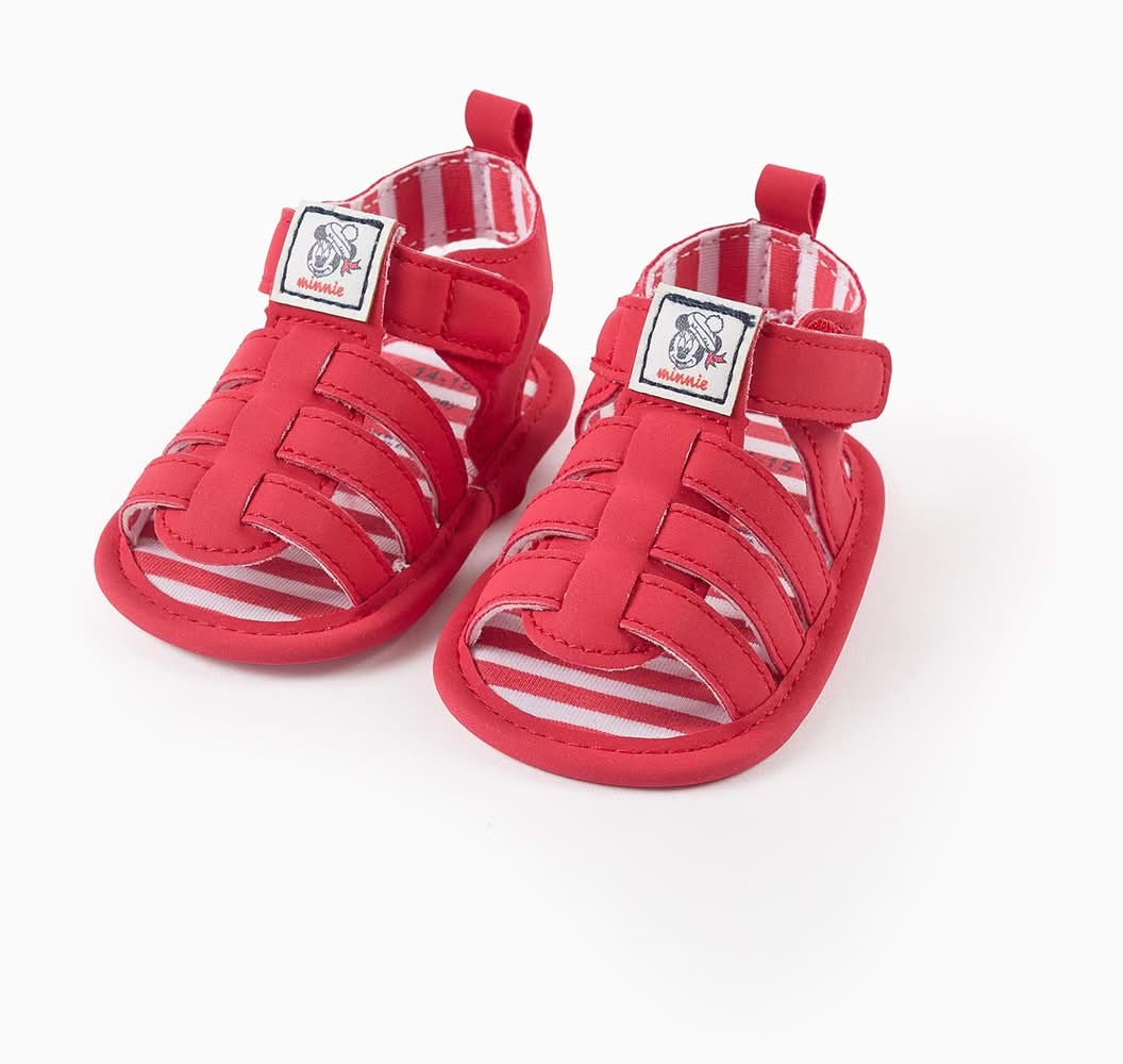 Sandálias Com Estampado Minnie Para Recém-Nascida, Vermelho (Vermelho - 16/17)