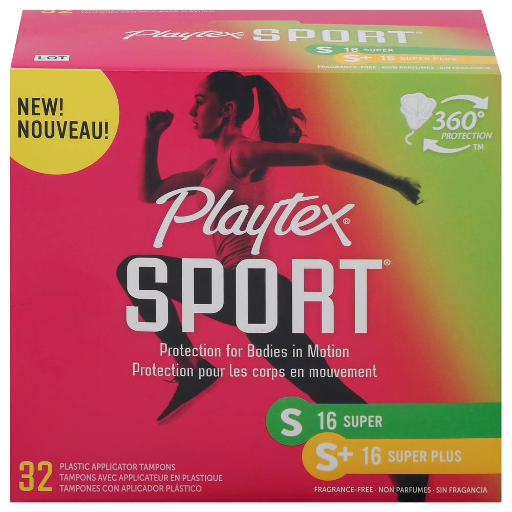 Playtex Sport Super Plus Plastic Applicator Tampons (32 ct)