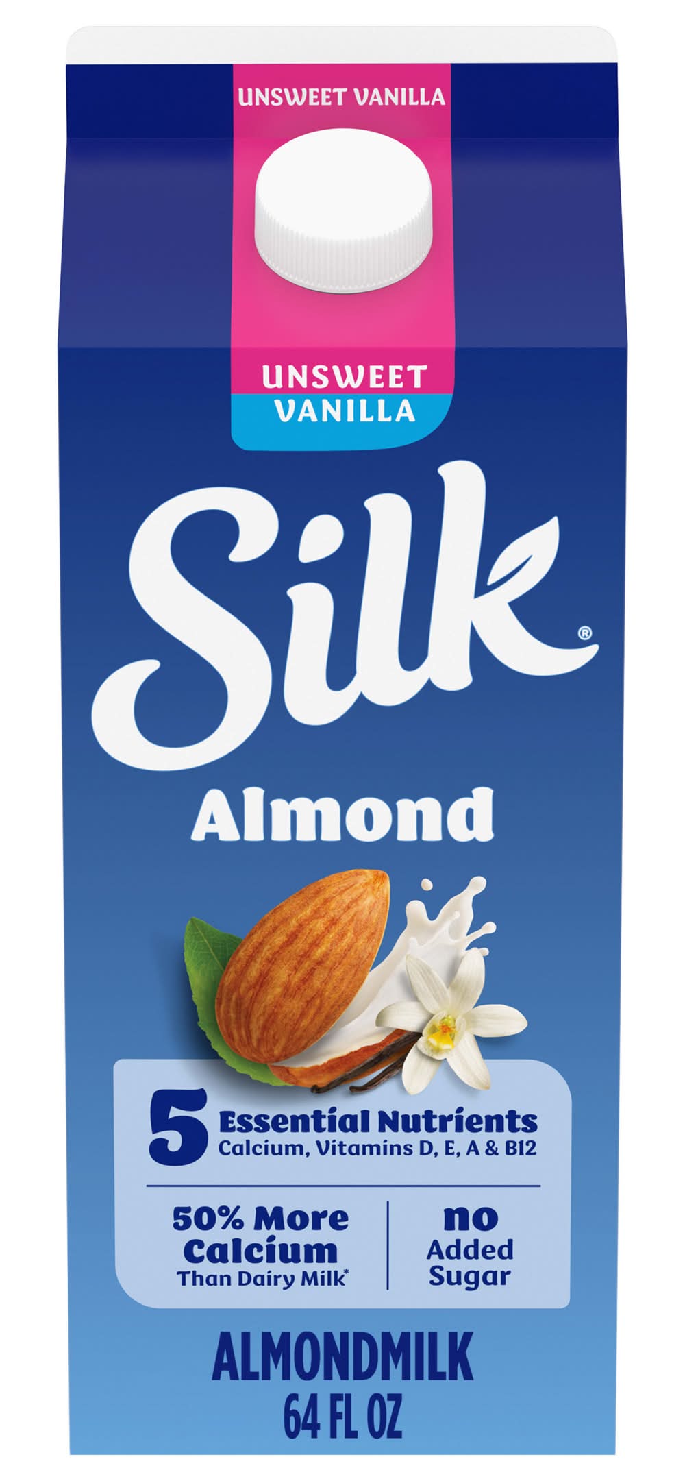 Silk Dairy Free Unsweet Almond Milk, Vanilla (64 fl oz)