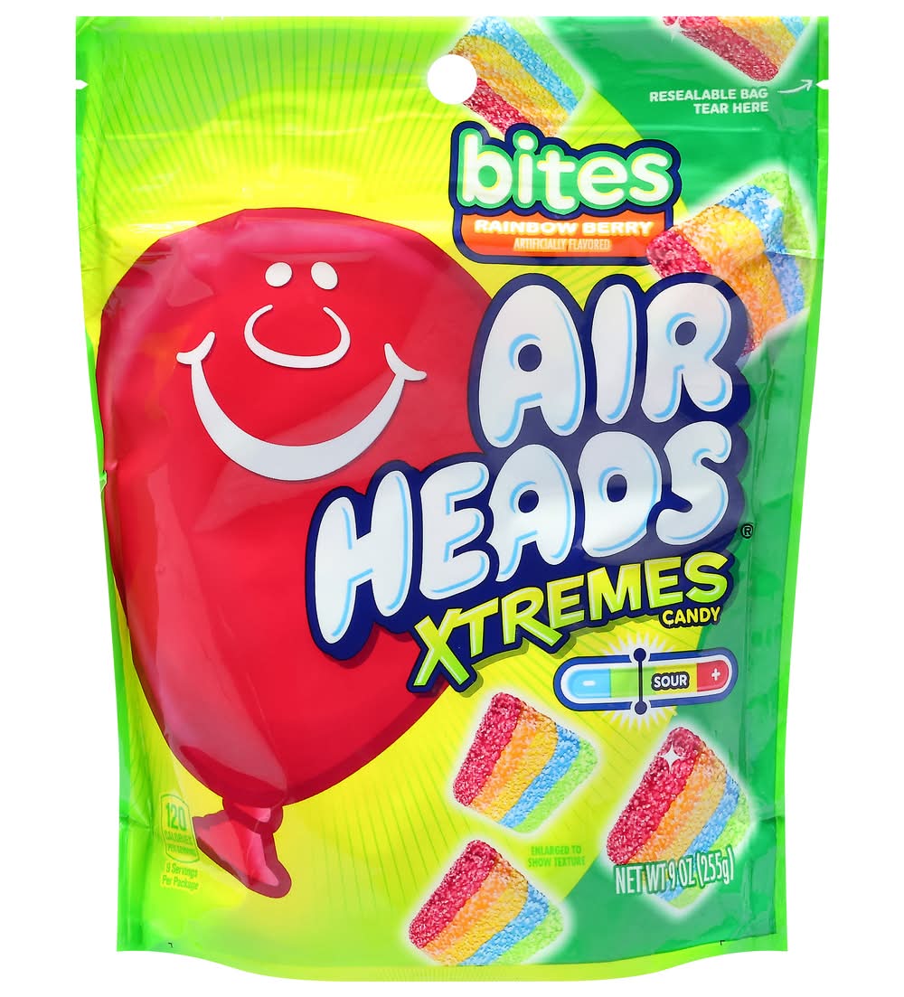 Airheads Xtremes Bites Sour Chewy Candy, Rainbow Berry (9 oz)