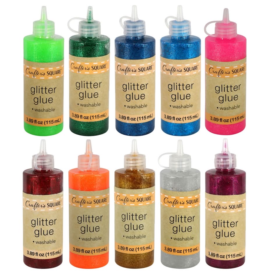 Crafters Square Washable Glitter Glue, 3.89-oz. Bottles
