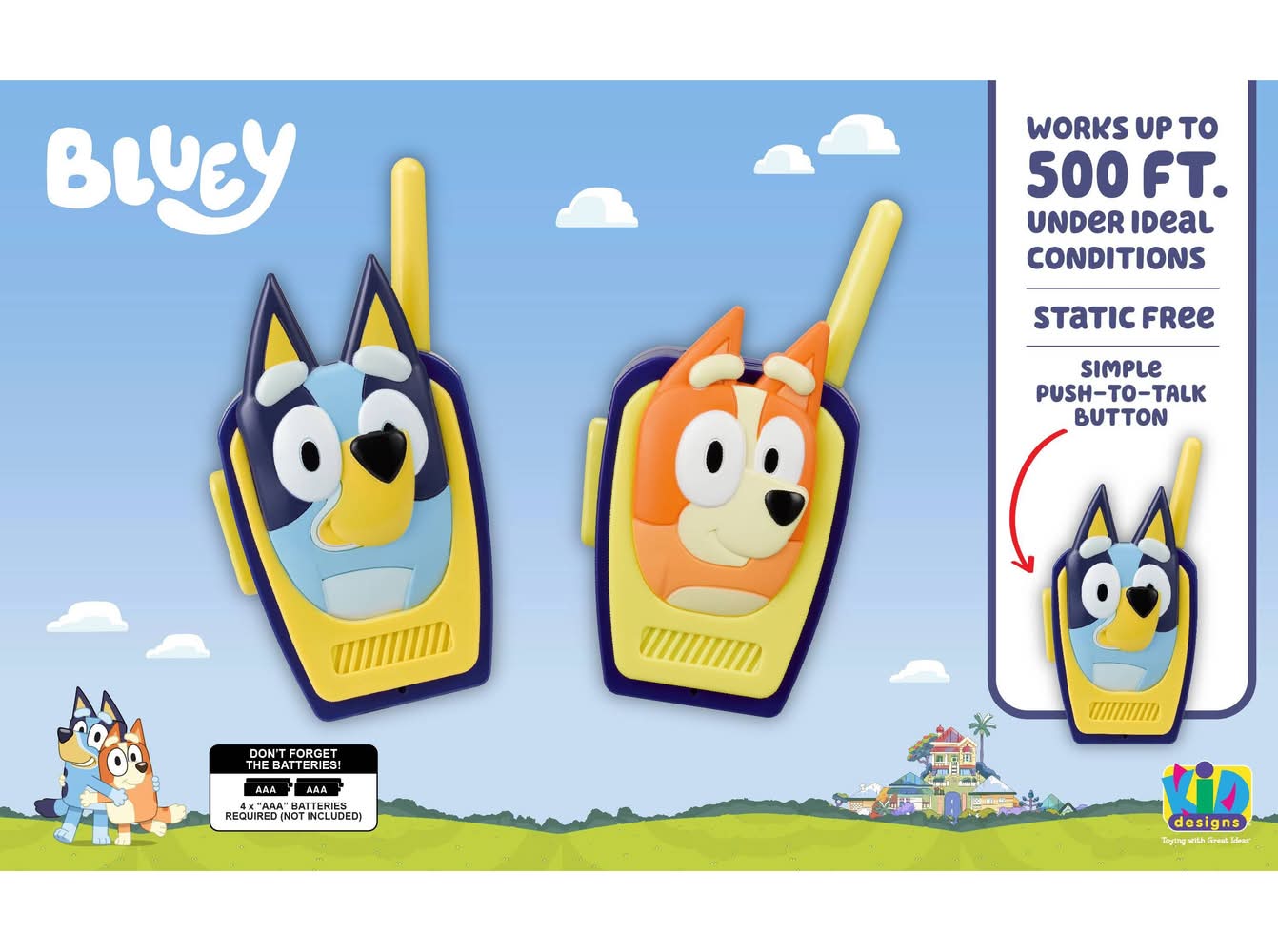 BLUEY Static Free Walkie Talkies (2 ct)