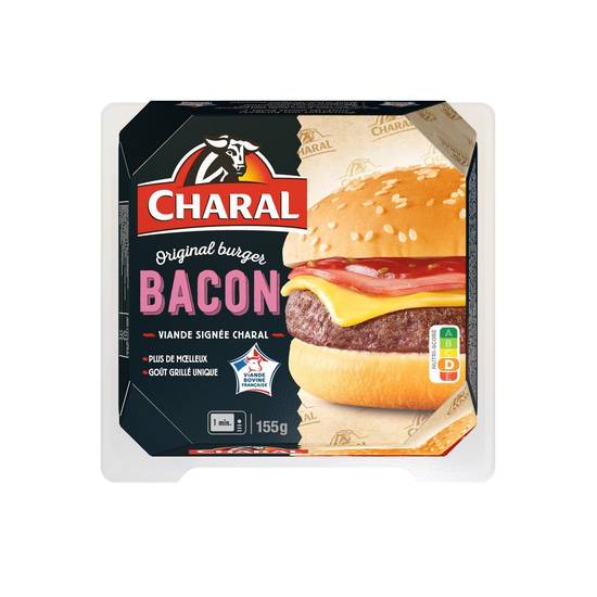 Burger bacon cheese CHARAL - la boîte de 155g