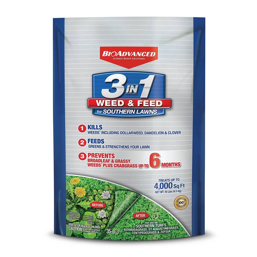 BioAdvanced 3-In-1 for Southern Lawns 10-lb 4000-sq ft 35-0-3 Weed & Feed Fertilizer | 820105