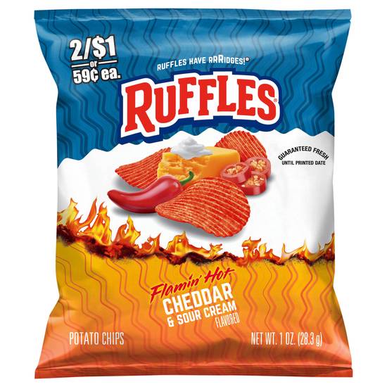 Ruffles Flamin' Hot Cheddar & Sour Cream Potato Chips