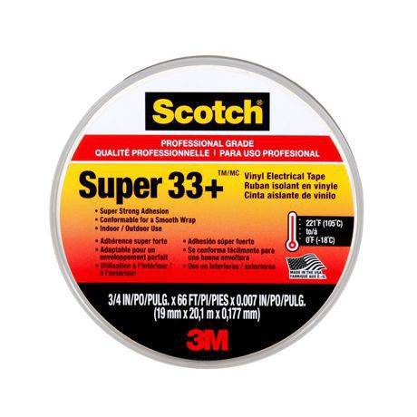 Scotch ruban noir en vinyle  isolant électrique super 33+ - super 33+ vinyl electrical tape (1 unit)