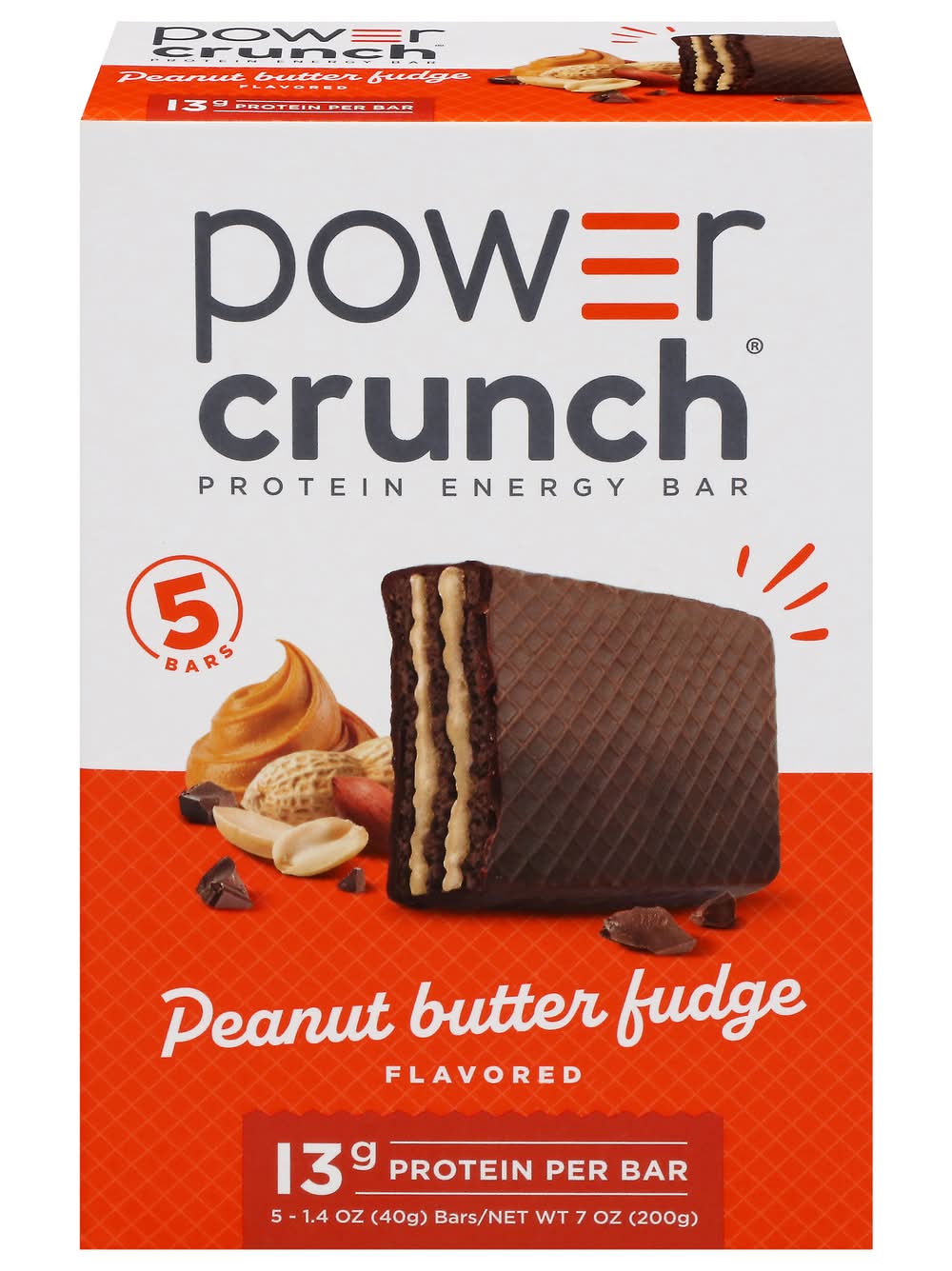 Power Crunch Protein Energy Bar, Peanut Butter Fudge (5 x 1.4 oz)