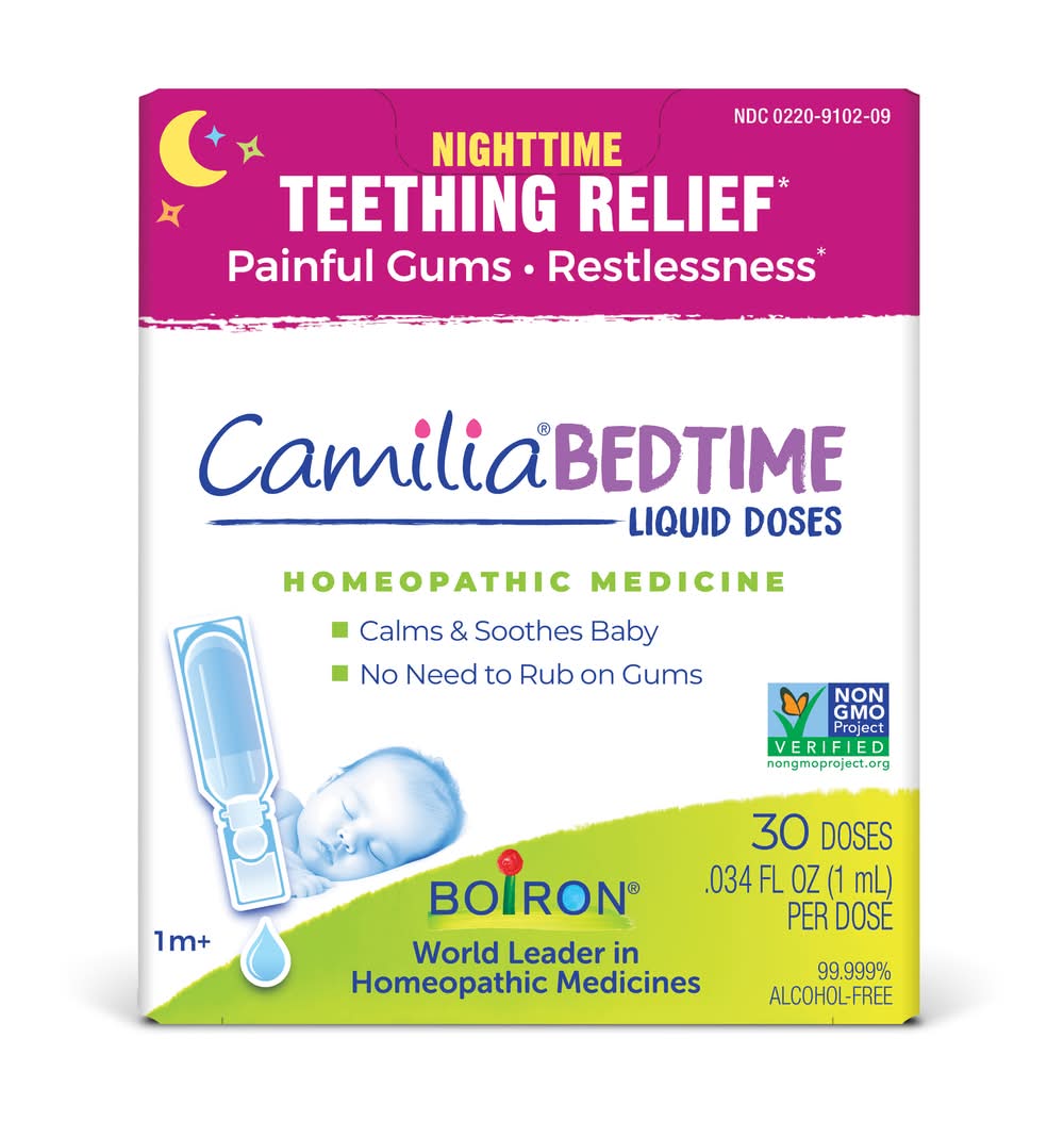 Boiron Camilia Bedtime Teething Relief Homeopathic Liquid Doses 1+ Months (30 x 0.03 fl oz)