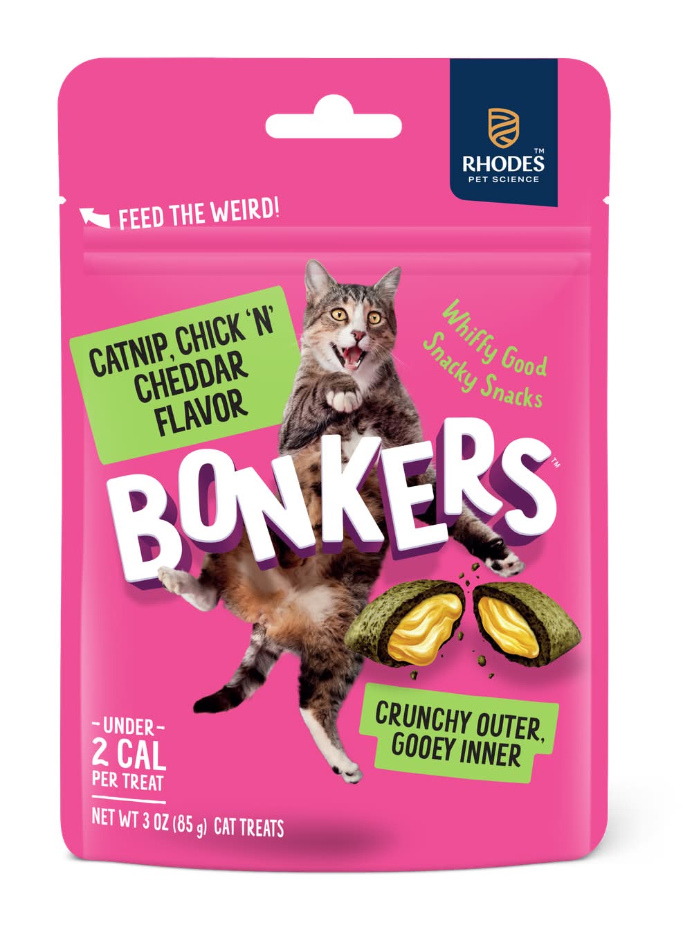 Bonkers Crunchy Cat Treats, Catnip-Chick 'N' Cheddar (3 oz)