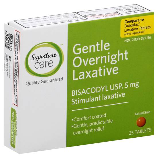 Signature Care Gentle Overnight Laxative 5 mg Tablets (25 ct)