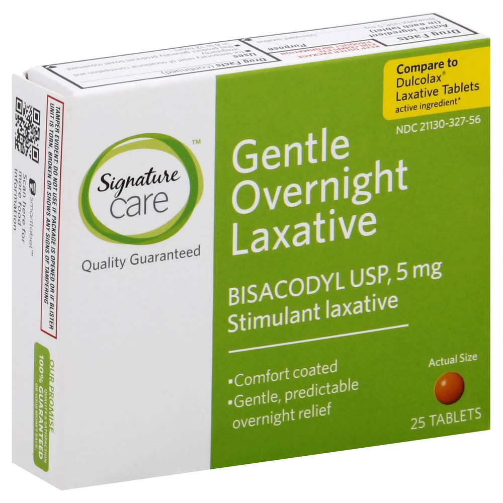 Signature Care Gentle Overnight Laxative 5 mg Tablets (0.9 oz)